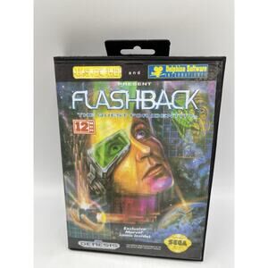 Flashback: The Quest for Identity (Sega Genesis, 1993) Box + Hang Tag & Works